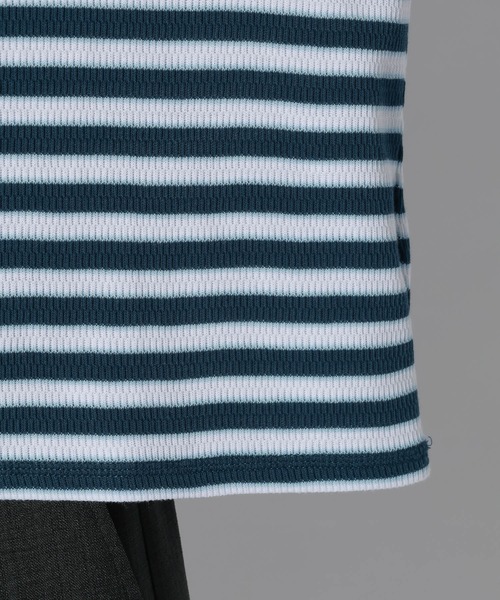 LAKOLE（ラコレ）の「ハニカムワッフルボーダーT / 741340（Tシャツ/カットソー・メンズ・オレンジ/ホワイト/ブラウン・LARGE/MEDIUM）」の21枚目の写真