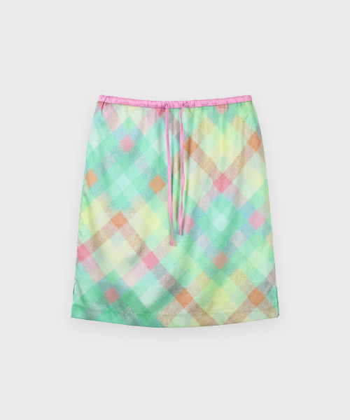 SINOON（シヌーン）の「Check Printed Midi Skirt (Mint)（スカート・レディース・ミント・FREE）」の5枚目の写真