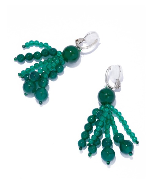 IRIS47(イリスフォーセブン)の「【IRIS 47】bundle earring green agate/バンドル イヤリング グリーンアゲート(イヤリング・レディース・グリーン・FREE)」の1枚目の写真