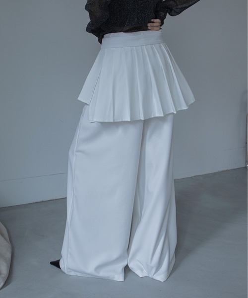 VACANCY(ヴァカンシー)の「プリーツレイヤードスラックス/取り外し可能(スラックス・レディース・ホワイト/ブラック・LARGE/MEDIUM/SMALL)」の16枚目の写真