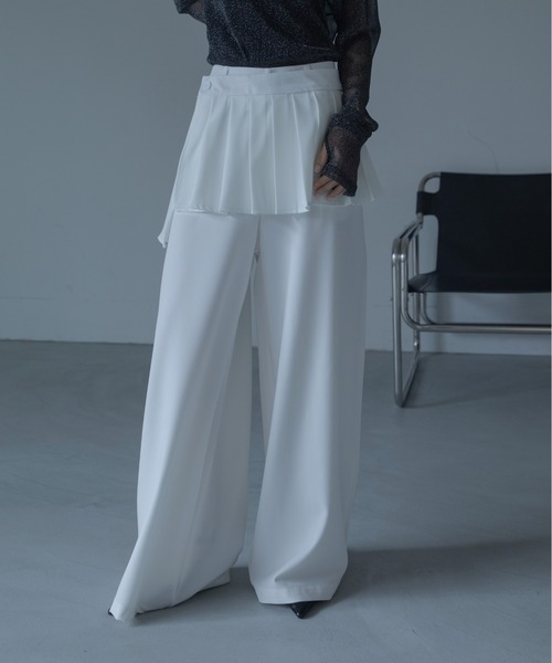VACANCY(ヴァカンシー)の「プリーツレイヤードスラックス/取り外し可能(スラックス・レディース・ホワイト/ブラック・LARGE/MEDIUM/SMALL)」の15枚目の写真