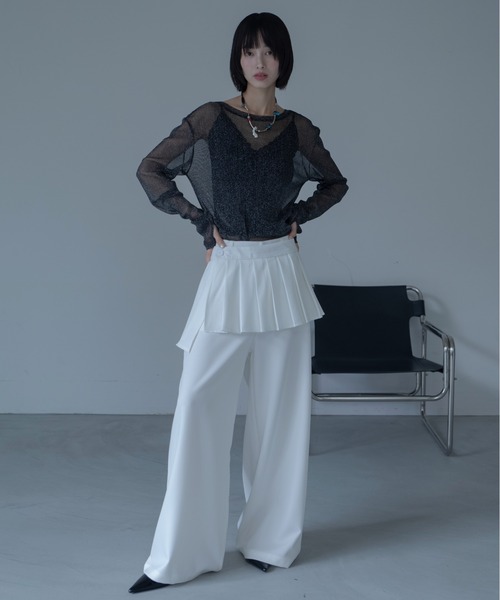 VACANCY(ヴァカンシー)の「プリーツレイヤードスラックス/取り外し可能(スラックス・レディース・ホワイト/ブラック・LARGE/MEDIUM/SMALL)」の17枚目の写真