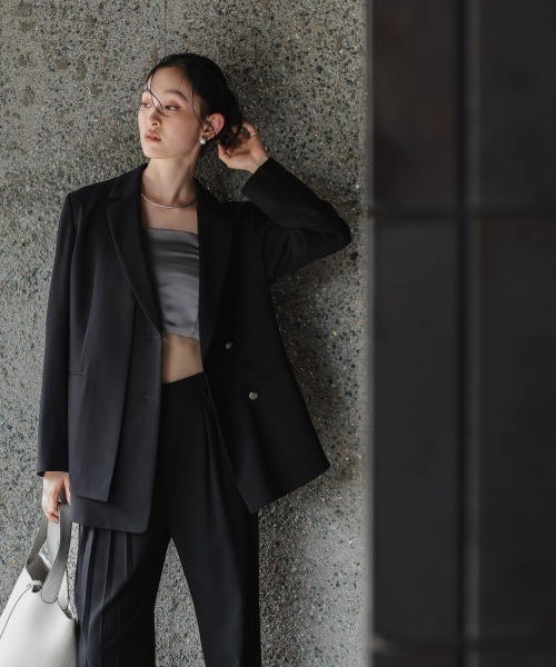 Callarus（カラルス）の「サテンワンピースセットアップ（ベアトップ＋キャミワンピース）［Callarus］（ワンピース・レディース・グレー/ブラック・M/S/LL/L）」の6枚目の写真