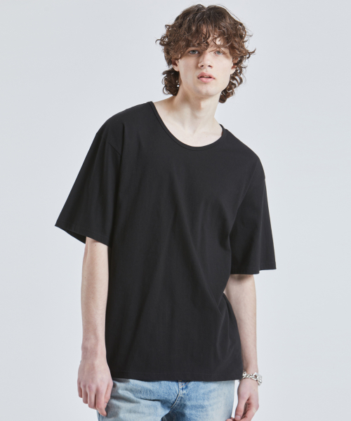 VTWO(ブイツー)の「ウォッシュドUネックTシャツ(ブラック)(Tシャツ/カットソー・メンズ・その他・MEDIUM/LARGE)」の2枚目の写真
