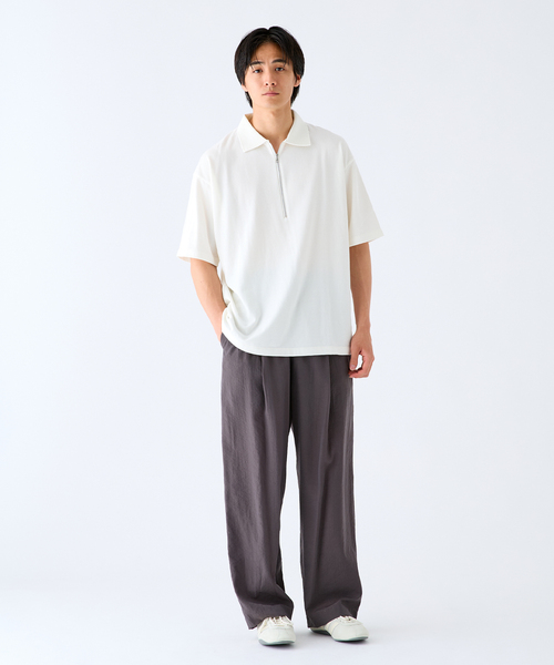 Product Twelve（プロダクトトゥエルブ）の「EDIFICE by Product Twelve リファインドハーフジップ（Tシャツ/カットソー・メンズ・ホワイト/ブラウン・LARGE/MEDIUM）」の3枚目の写真