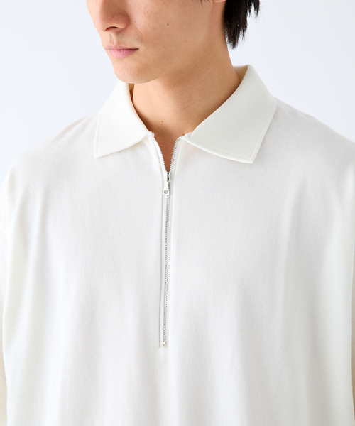 Product Twelve（プロダクトトゥエルブ）の「EDIFICE by Product Twelve リファインドハーフジップ（Tシャツ/カットソー・メンズ・ホワイト/ブラウン・LARGE/MEDIUM）」の8枚目の写真
