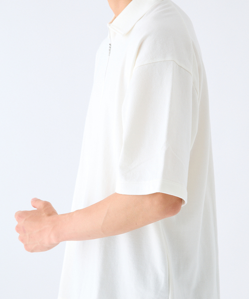 Product Twelve（プロダクトトゥエルブ）の「EDIFICE by Product Twelve リファインドハーフジップ（Tシャツ/カットソー・メンズ・ホワイト/ブラウン・LARGE/MEDIUM）」の9枚目の写真