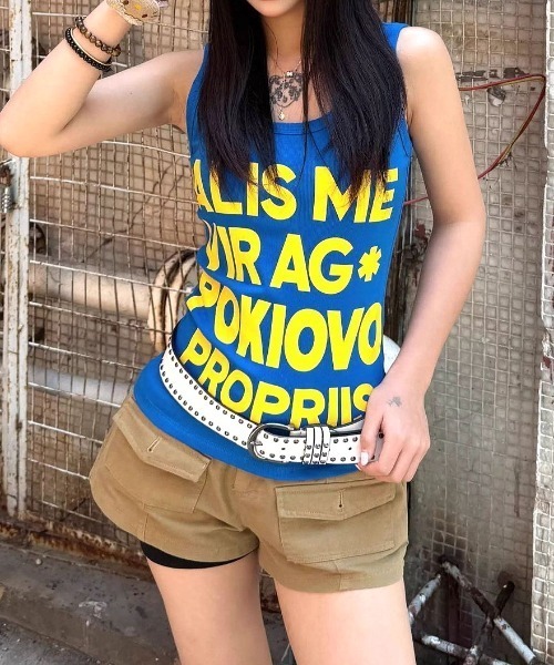 SHEENA(シーナ)の「ビッグロゴタンクトップ(タンクトップ・レディース・ブルー/ホワイト/ブラック・M)」の22枚目の写真