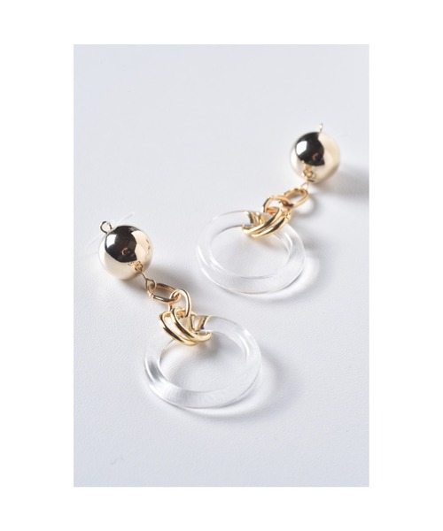 tone（トーン）の「【Astyle】clearcircleチェーン樹脂ピアス(MA)（ピアス（両耳用）・レディース・ゴールド・FREE）」の3枚目の写真