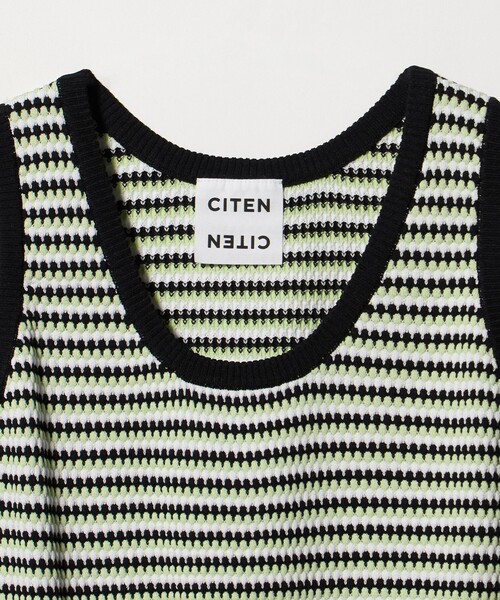CITEN（シテン）の「＜CITEN＞ボーダーカノコニットべスト（ベスト・レディース・ブラック/ブラウン系・FREE）」の12枚目の写真