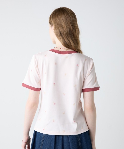 F i.n.t(フィント)の「アイスクリームプリントリンガーT/fint フィント(Tシャツ/カットソー・レディース・ミント/チェリーレッド・FREE)」の6枚目の写真