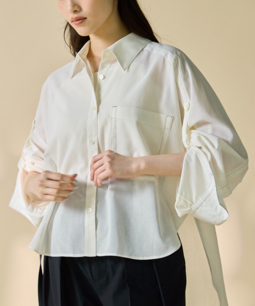 STUDIOUS(ステュディオス)の「【STUDIOUS/ステュディオス】Matte Sheer Over Shirt/マットシアーオーバーシャツ/ウォッシャブル/冷房対策/日焼け対策(シャツ/ブラウス・レディース・ホワイト・FREE)」の1枚目の写真