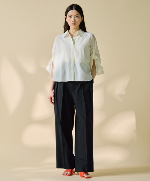 STUDIOUS(ステュディオス)の「【STUDIOUS/ステュディオス】Matte Sheer Over Shirt/マットシアーオーバーシャツ/ウォッシャブル/冷房対策/日焼け対策(シャツ/ブラウス・レディース・ホワイト・FREE)」の4枚目の写真