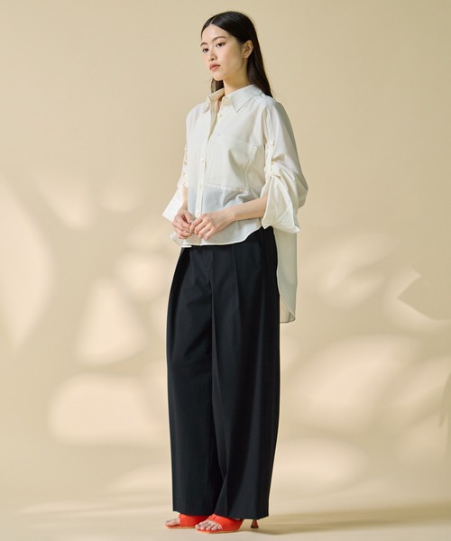 STUDIOUS(ステュディオス)の「【STUDIOUS/ステュディオス】Matte Sheer Over Shirt/マットシアーオーバーシャツ/ウォッシャブル/冷房対策/日焼け対策(シャツ/ブラウス・レディース・ホワイト・FREE)」の5枚目の写真