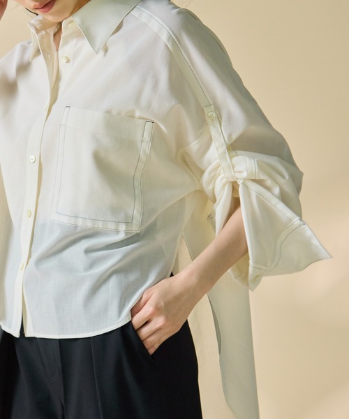 STUDIOUS(ステュディオス)の「【STUDIOUS/ステュディオス】Matte Sheer Over Shirt/マットシアーオーバーシャツ/ウォッシャブル/冷房対策/日焼け対策(シャツ/ブラウス・レディース・ホワイト・FREE)」の12枚目の写真