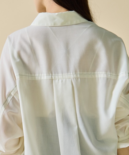 STUDIOUS(ステュディオス)の「【STUDIOUS/ステュディオス】Matte Sheer Over Shirt/マットシアーオーバーシャツ/ウォッシャブル/冷房対策/日焼け対策(シャツ/ブラウス・レディース・ホワイト・FREE)」の14枚目の写真