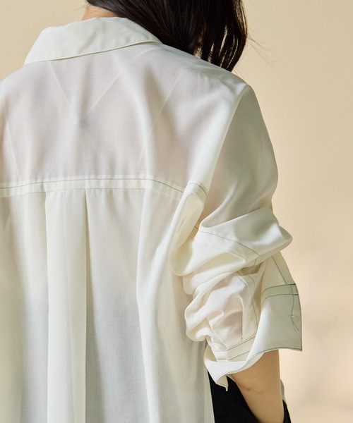 STUDIOUS(ステュディオス)の「【STUDIOUS/ステュディオス】Matte Sheer Over Shirt/マットシアーオーバーシャツ/ウォッシャブル/冷房対策/日焼け対策(シャツ/ブラウス・レディース・ホワイト・FREE)」の15枚目の写真