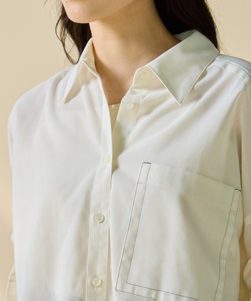 STUDIOUS(ステュディオス)の「【STUDIOUS/ステュディオス】Matte Sheer Over Shirt/マットシアーオーバーシャツ/ウォッシャブル/冷房対策/日焼け対策(シャツ/ブラウス・レディース・ホワイト・FREE)」の10枚目の写真