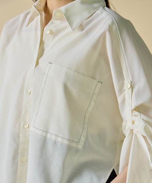 STUDIOUS(ステュディオス)の「【STUDIOUS/ステュディオス】Matte Sheer Over Shirt/マットシアーオーバーシャツ/ウォッシャブル/冷房対策/日焼け対策(シャツ/ブラウス・レディース・ホワイト・FREE)」の11枚目の写真
