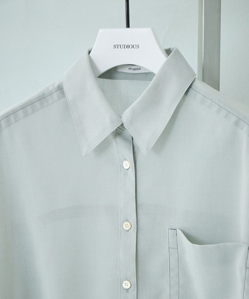 STUDIOUS(ステュディオス)の「【STUDIOUS/ステュディオス】Matte Sheer Over Shirt/マットシアーオーバーシャツ/ウォッシャブル/冷房対策/日焼け対策(シャツ/ブラウス・レディース・ホワイト/ミント・FREE)」の19枚目の写真