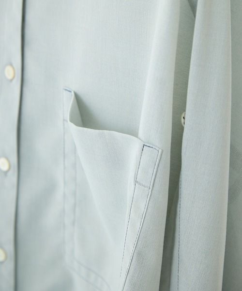 STUDIOUS(ステュディオス)の「【STUDIOUS/ステュディオス】Matte Sheer Over Shirt/マットシアーオーバーシャツ/ウォッシャブル/冷房対策/日焼け対策(シャツ/ブラウス・レディース・ホワイト/ミント・FREE)」の21枚目の写真