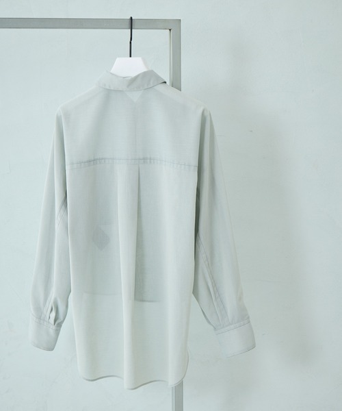 STUDIOUS(ステュディオス)の「【STUDIOUS/ステュディオス】Matte Sheer Over Shirt/マットシアーオーバーシャツ/ウォッシャブル/冷房対策/日焼け対策(シャツ/ブラウス・レディース・ホワイト/ミント・FREE)」の18枚目の写真