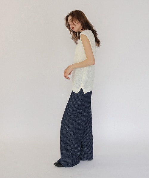 CLEIO(クレイオ)の「【CLEIO】リンクルシアーニットトップス WRINKLE SHEER KNIT TOPS(Tシャツ/カットソー・レディース・アイボリー/チャコールグレー/ベージュ/レッド/ライトグリーン・FREE)」の14枚目の写真