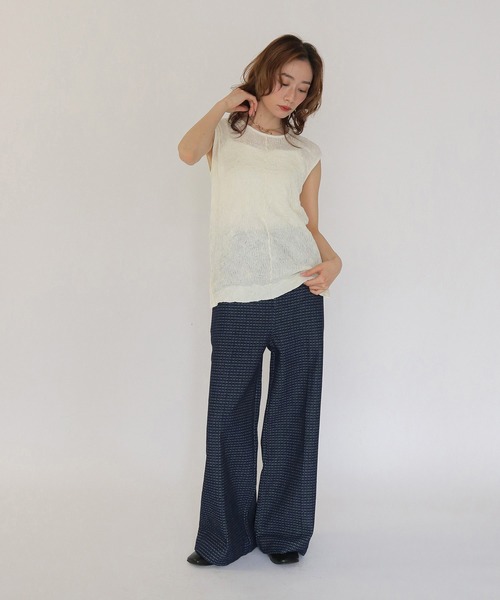 CLEIO(クレイオ)の「【CLEIO】リンクルシアーニットトップス WRINKLE SHEER KNIT TOPS(Tシャツ/カットソー・レディース・アイボリー/チャコールグレー/ベージュ/レッド/ライトグリーン・FREE)」の12枚目の写真