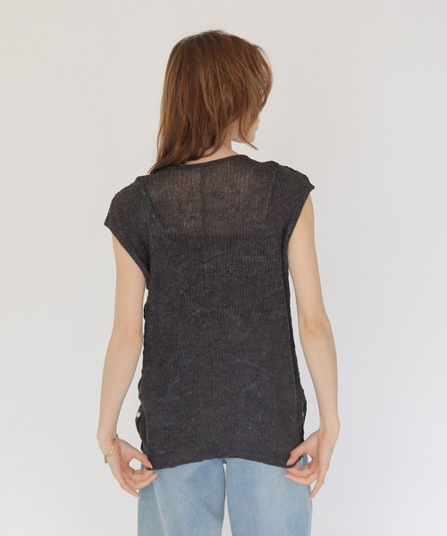 CLEIO(クレイオ)の「【CLEIO】リンクルシアーニットトップス WRINKLE SHEER KNIT TOPS(Tシャツ/カットソー・レディース・アイボリー/チャコールグレー/ベージュ/レッド/ライトグリーン・FREE)」の19枚目の写真