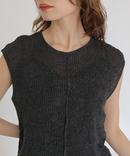 CLEIO(クレイオ)の「【CLEIO】リンクルシアーニットトップス WRINKLE SHEER KNIT TOPS(Tシャツ/カットソー・レディース・アイボリー/チャコールグレー/ベージュ/レッド/ライトグリーン・FREE)」の20枚目の写真