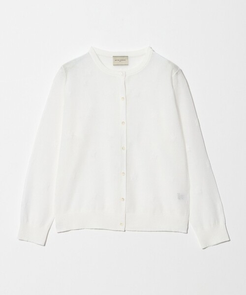 UNITED ARROWS（ユナイテッドアローズ）の「シアー フラワー カーディガン ‐ウォッシャブル‐（カーディガン/ボレロ・レディース・オフホワイト/ブラック・FREE）」の2枚目の写真