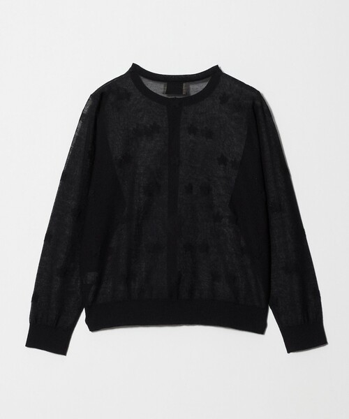 UNITED ARROWS（ユナイテッドアローズ）の「シアー フラワー カーディガン ‐ウォッシャブル‐（カーディガン/ボレロ・レディース・オフホワイト/ブラック・FREE）」の6枚目の写真