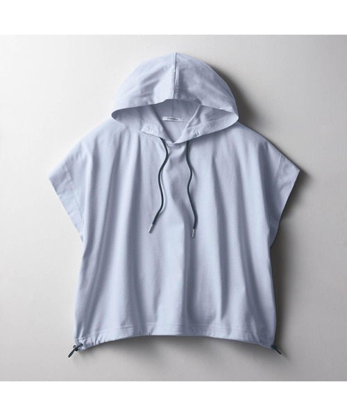 Belle Maison（ベルメゾン）の「【STANDARD me】裾スピンドルデザイン綿素材半袖Ｔシャツパーカ（Tシャツ/カットソー・キッズ・オフホワイト/ライトブルー・M/S/XS/XXS）」の4枚目の写真