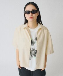 【UNISEX】シアサッカーストライプシャツ