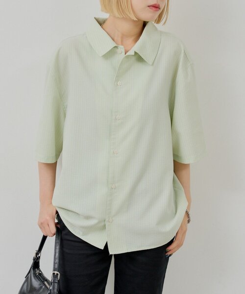 UNISEX】シアサッカーストライプシャツ（シャツ/ブラウス）｜WHIMSIC