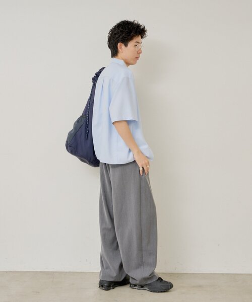 WHIMSIC(ウィムジック)の「【UNISEX】シアサッカーストライプシャツ(シャツ/ブラウス・メンズ・ブルー/グリーン/イエロー・FREE)」の5枚目の写真