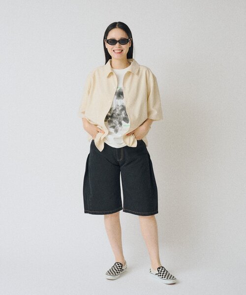 WHIMSIC(ウィムジック)の「【UNISEX】シアサッカーストライプシャツ(シャツ/ブラウス・メンズ・ブルー/グリーン/イエロー・FREE)」の16枚目の写真
