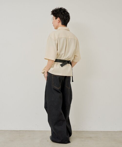 WHIMSIC(ウィムジック)の「【UNISEX】シアサッカーストライプシャツ(シャツ/ブラウス・メンズ・ブルー/グリーン/イエロー・FREE)」の11枚目の写真