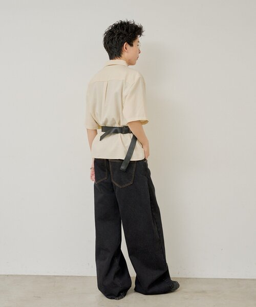 WHIMSIC(ウィムジック)の「【UNISEX】シアサッカーストライプシャツ(シャツ/ブラウス・メンズ・ブルー/グリーン/イエロー・FREE)」の12枚目の写真