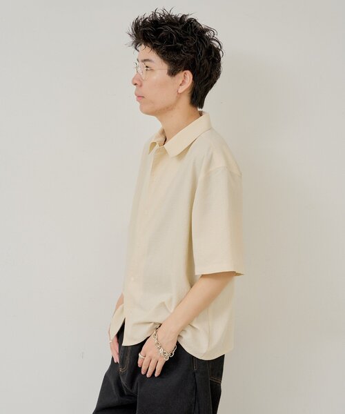 WHIMSIC(ウィムジック)の「【UNISEX】シアサッカーストライプシャツ(シャツ/ブラウス・メンズ・ブルー/グリーン/イエロー・FREE)」の14枚目の写真