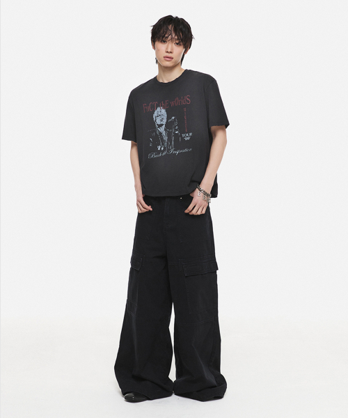 DNSR（ディーエヌエスアール）の「フェイドウォッシングミューズTシャツシャドーチャコール（Tシャツ/カットソー・メンズ・その他・LARGE/MEDIUM/X-LARGE）」の2枚目の写真