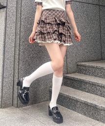 サイドリボンティアードスカート