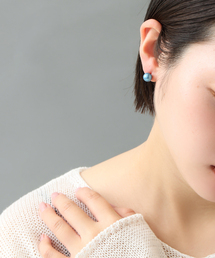 Lilas | 8mmインディゴパール1粒ピアス K10(両耳)(ピアス(両耳用))
