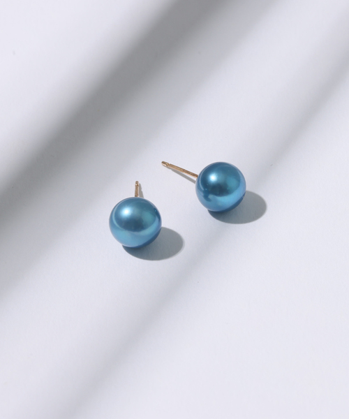 Lilas(リラ)の「8mmインディゴパール1粒ピアス K10(両耳)(ピアス(両耳用)・レディース・ネイビー・FREE)」の8枚目の写真