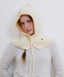 HALDEN（ハルデン）の「two button string balaclava (C056_ivory)（ニットキャップ/ビーニー）」
