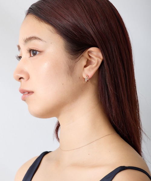 CALIN STANDARD(カリンスタンダード)の「◆金属アレルギー対応◆◆made in japan◆ 【高品質ポスト】【純金・純銀厚メッキ】ダブルライン ジルコニアセラミックポストピアス(ピアス(両耳用)・レディース・シルバー/ゴールド/ピンクゴールド・FREE)」の14枚目の写真