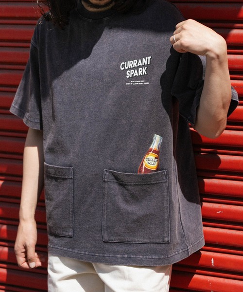 ITEMS URBANRESEARCH(アイテムズ アーバンリサーチ)の「USEDライクビバレッジプリントTシャツ(Tシャツ/カットソー・メンズ・パープル/ミント/ブラック・MEDIUM/LARGE)」の12枚目の写真