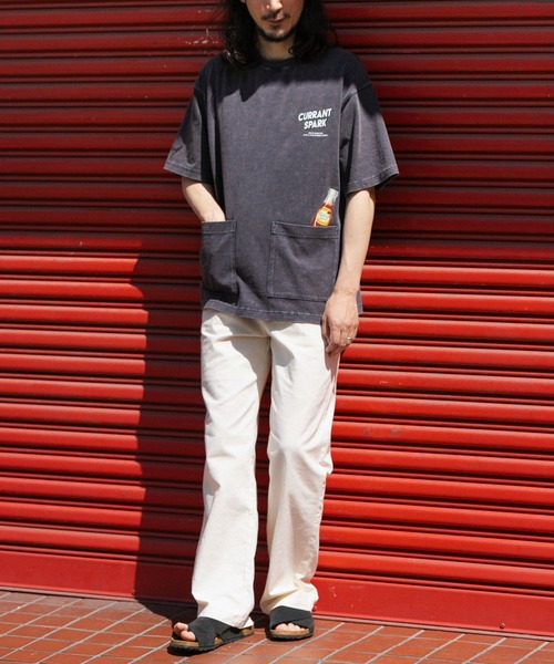 ITEMS URBANRESEARCH(アイテムズ アーバンリサーチ)の「USEDライクビバレッジプリントTシャツ(Tシャツ/カットソー・メンズ・パープル/ミント/ブラック・MEDIUM/LARGE)」の16枚目の写真