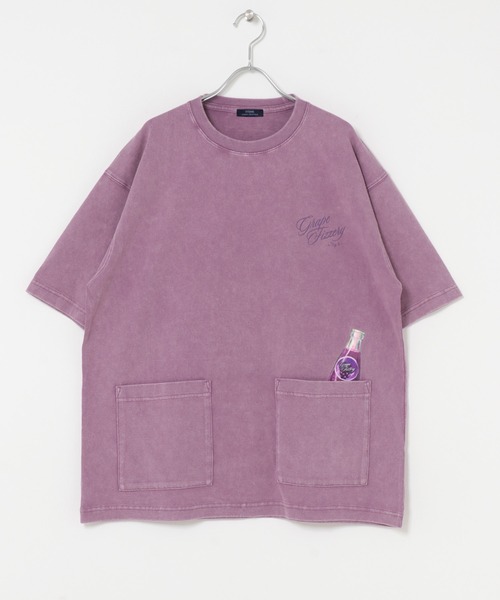 ITEMS URBANRESEARCH(アイテムズ アーバンリサーチ)の「USEDライクビバレッジプリントTシャツ(Tシャツ/カットソー・メンズ・パープル/ミント/ブラック・MEDIUM/LARGE)」の7枚目の写真