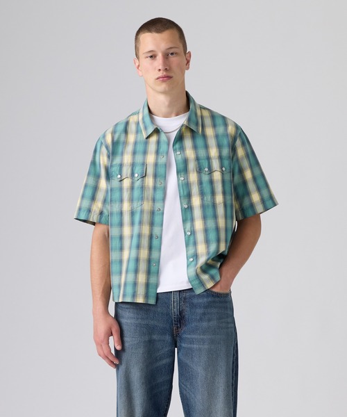 Levi's(リーバイス)の「Levi's/リーバイス ショートスリーブ ボックスウエスタンシャツ(シャツ/ブラウス・メンズ・ブルー・XL/S/L/M)」の2枚目の写真